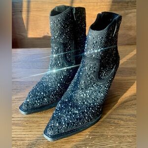 Very G Black Studded Ankle Boots